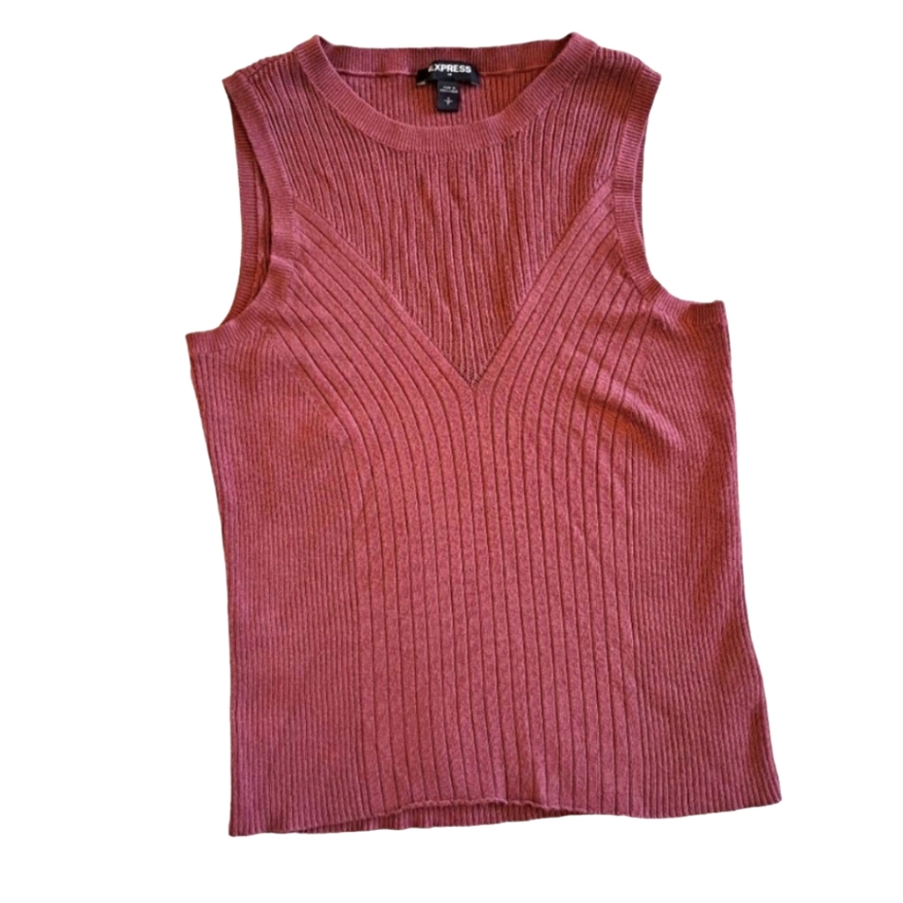 Express Sleeveless Rib Knit Top Size Small